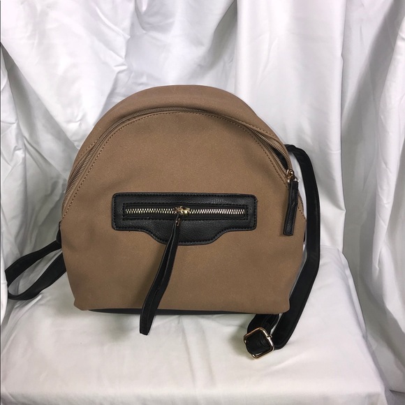 BEIGE and BLACK Backpack Purse - Picture 2 of 5